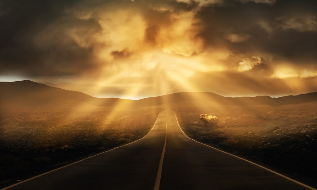 road, sunbeams, sunrise-3478977.jpg